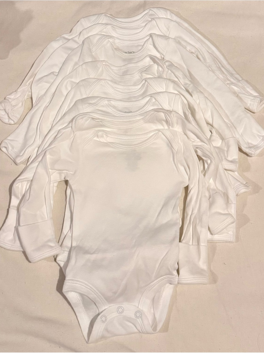Carter's White Long-Sleeve Baby Bodysuits - Pack of Essentials